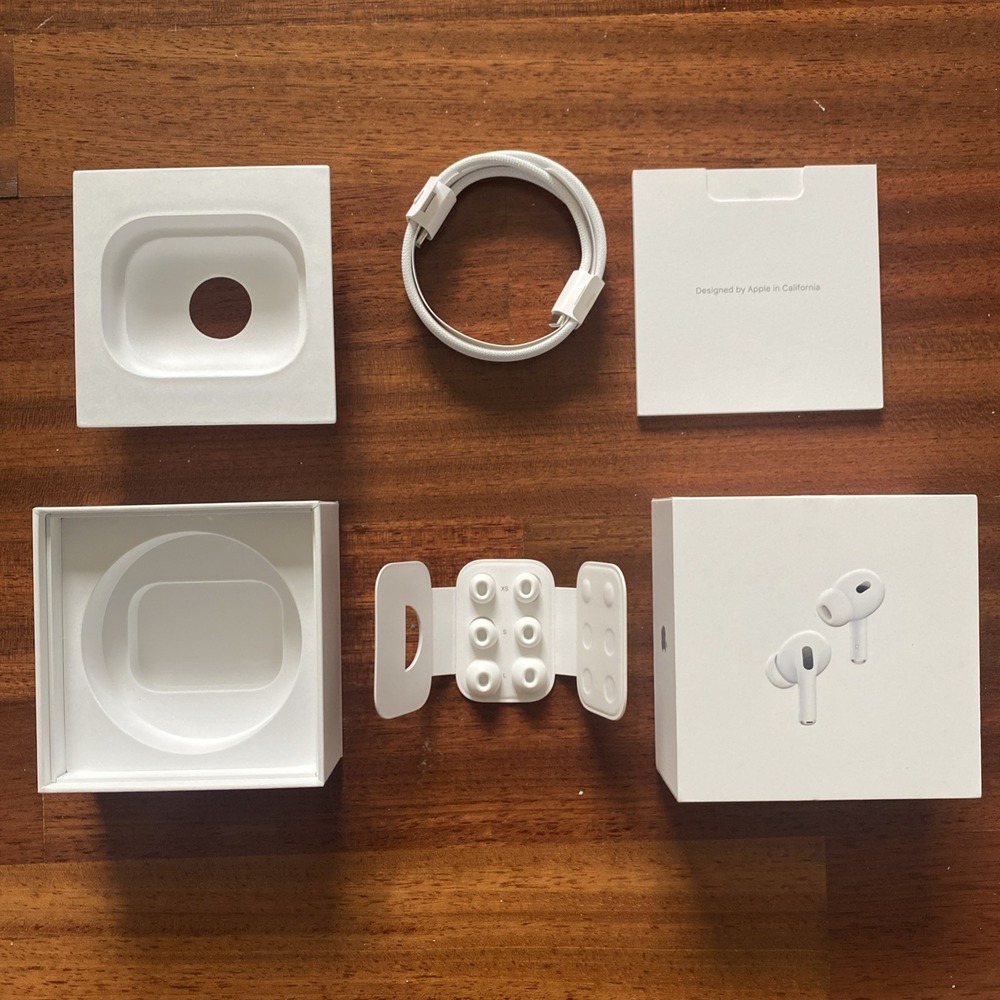 Original Apple AirPods Pro 2nd Generation - Box, Manual, Cord, Tips / No AirPods